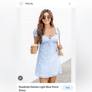 Pink lily Blue mini dress